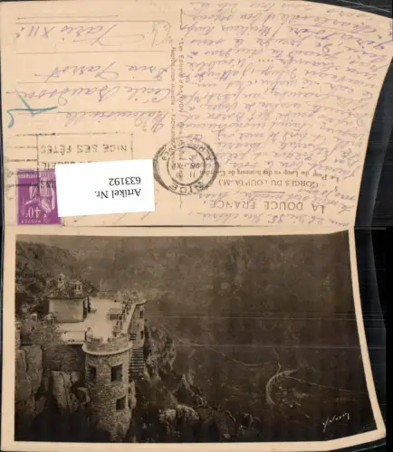 633192,Gourdon Gorges-du-Loup Le Pont du Loup vu des hauters de Gourdon France