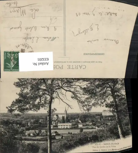 633201,Sable Sarthe Vue du Jardin de la Ville France