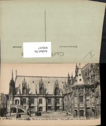 633217,Rouen Le Palais de Justice cote de la Salle des Pas-Perdus France