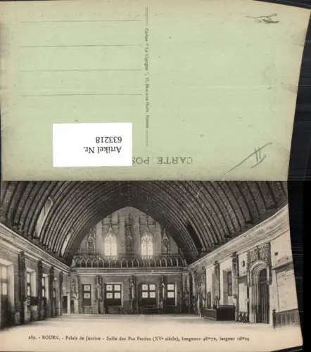 633218,Rouen Palais de Justice Salle des Pas Perdus Interieur France