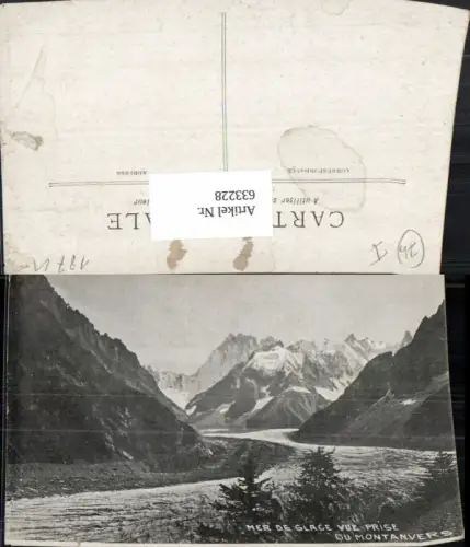 633228,Chamonix-Mont-Blanc Mer de Glace vue prise du Montenvers Gletscher France