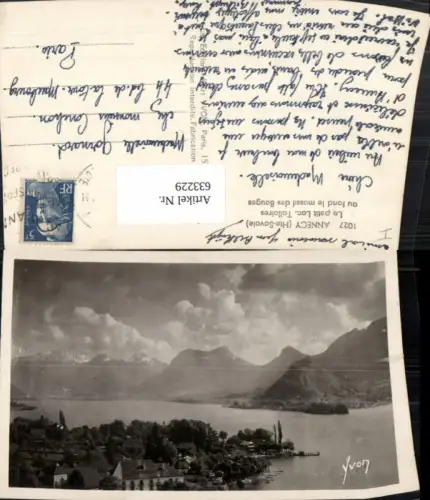 633229,Foto Ak Annecy Haute-Savoie Le petit Lac Talloires au fond le massif des Bauges France