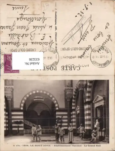 633236,Le Mont-Dore Etablissment Thermal Le Grand Hall France