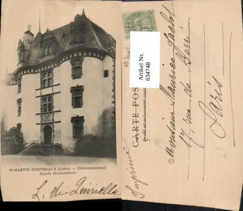 634748,St-Martin D Estreaux Loire Chateaumorand facade Renaissance France