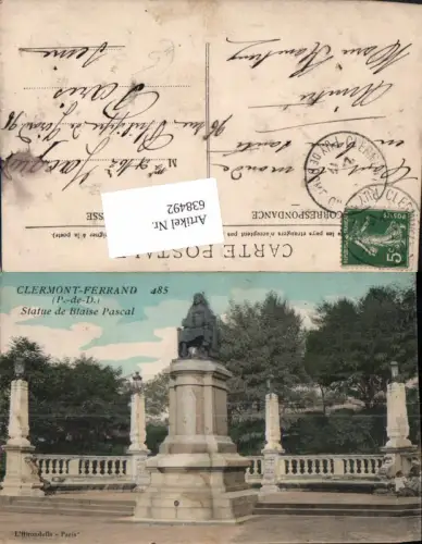 638492,Clermont-Ferrand Statue de Blaise Pascal France