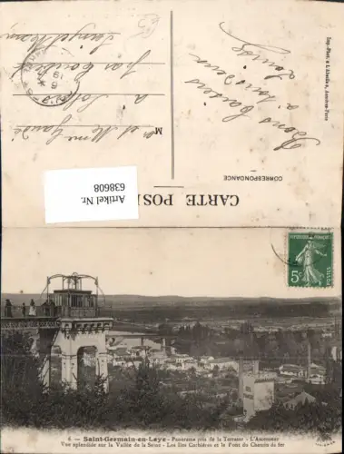 638608,Saint-Germain-en-Laye Panorama pris de la Terrasse L Ascenseur France
