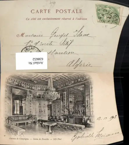 638652,Chateau de Compiegne Salon de Famille Interieur Luster France