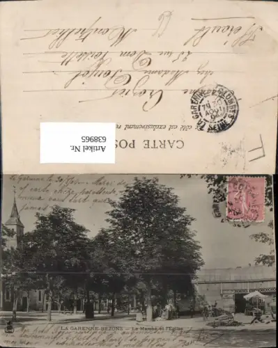 638965,La Garenne-Bezons Le Marche et l Eglise Markt b. Kirche France