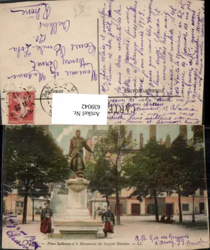 639042,Lyon Place Sathonay et le Monument du Sergent Blandon France