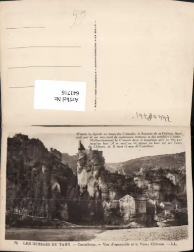 641716,Les Gorges du Tarn Castelbouc Vue d ensemble et le Vieux Chateau France