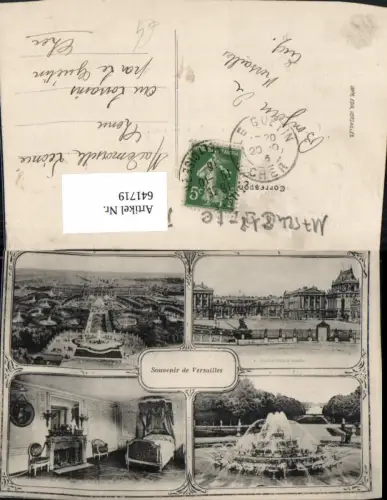641719,Mehrbild Ak Souvenir de Versailles Brunnen Schloss France