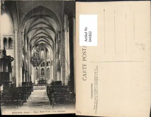 641822,Braisne Aisne Eglise Saint-Yved Vue interieure Kirche Innen France