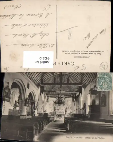 642212,Bourth Eure Interieur de l Eglise Kirche Innen France