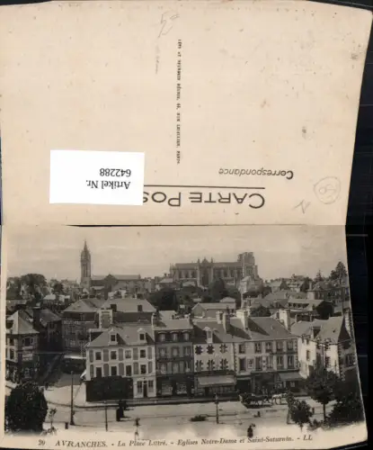 642288,Avranches La Place Littre Eglises Notre-Dame et Saint-Saturnin France