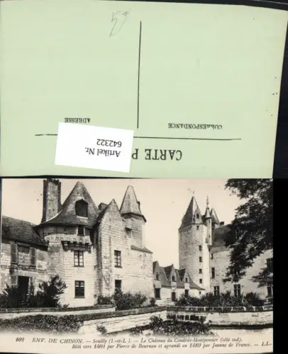 642322,Environs de Chinon Seuilly Le Chateau du Coudray-Montpensier Schloss France