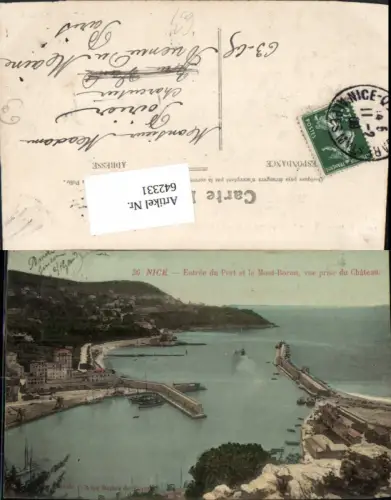 642331,Nice Nizza Entree du Port et le Mont-Boron vue prise du Chateau France