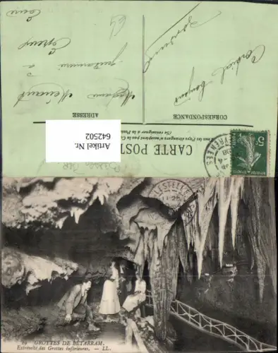 642502,Grottes de Betarram Extremite des Grottes inferieures Höhle Grotte France