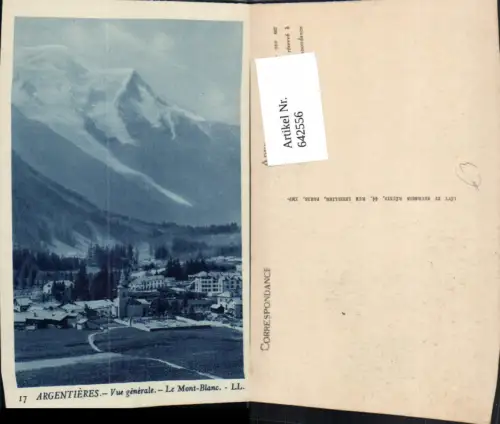 642556,Argentieres Vue generale Le Mont Blanc France