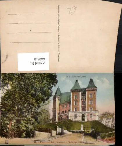 642610,Le Basses-Pyrenees Pau Le Chateau Vue de l Ouest Schloss France