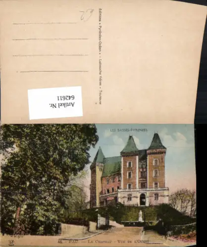 642611,Le Basses-Pyrenees Pau Le Chateau Vue de l Ouest Schloss France