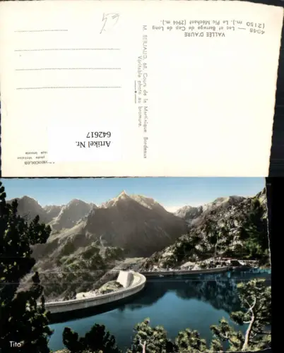 642617,Foto Ak Vallee d Aure Lac et Barrage de Cap de Long Le Pic Mechant Talsperre France