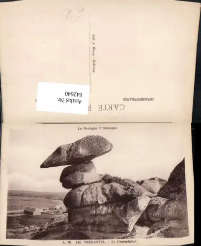 642640,La Bretagne Pittoresque Tregastel Le Champignon Felsen Gesteinsformation France