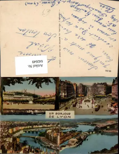 642649,Mehrbild Ak Un Bonjour de Lyon France