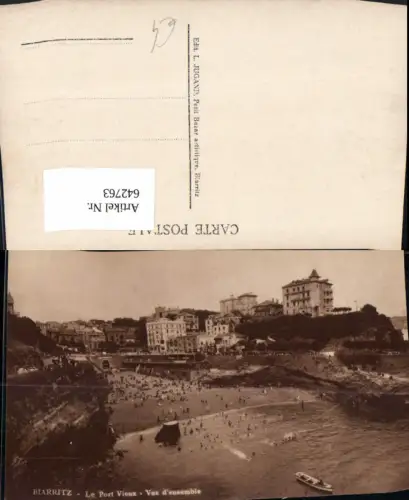 642763,Biarritz Le Port Vieux Vue d ensemble Strand Ruderboot France