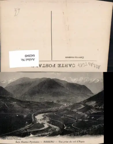 642849,Les Hautes Pyrenees Arreau Vue prise du col d Aspin France