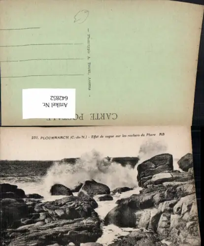642852,Ploumanach C.-du-N. Effet de vague sur les rochers du Phare France