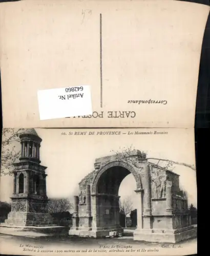 642860,St Remy de Provence Les Monuments Romains L Arc de Triomphe France