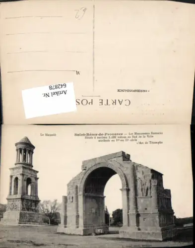642878,Saint-Remy-de-Provence Les Monuments Romains L Arc de Triomphe France
