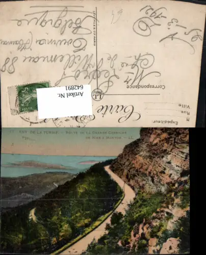 642891,Environs de La Turbie Route de la Grande Corniche de Nice a Menton France