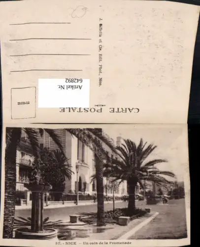 642892,Nice Nizza Un coin de la Promenade Palmen France