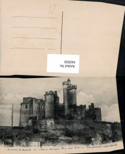 642920,Environs d Agen Chateau Bonaguil Schloss Vue generale cote Sud France