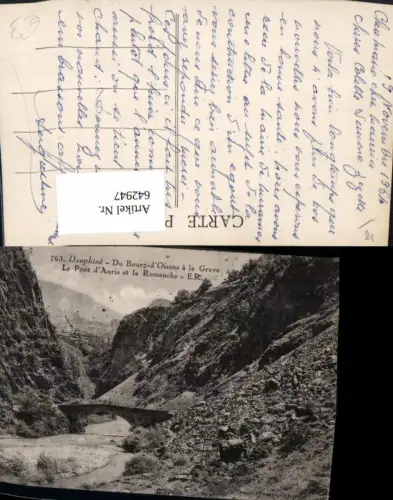 642947,Dauphine Du Bourg-d Oisans a la Grave Le Pont d Auris et la Romanche Brücke France