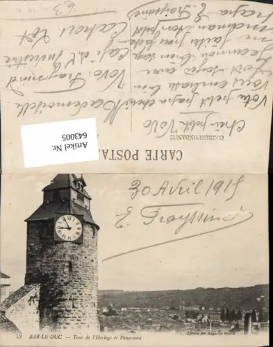 643005,Bar-le-Duc Tour de l Horloge et Panorama Uhr Uhrturm France