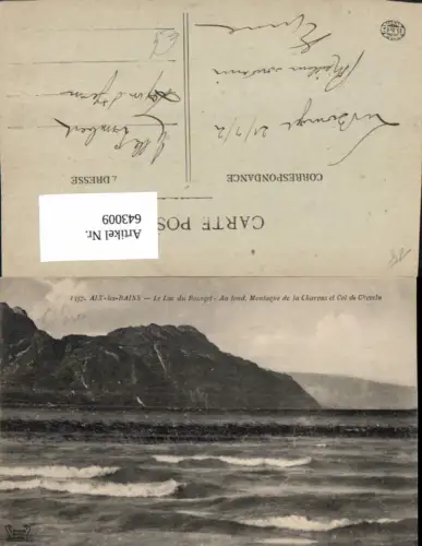 643009,Aix-les-Bains Le Lac du Bourget Au fond Montagne de la Charvaz et Col de Chevelu France