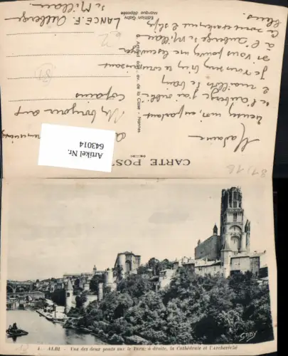 643014,Albi Vue des deux ponts sur le Tarn a droite la Cathedrale et l Archereche France