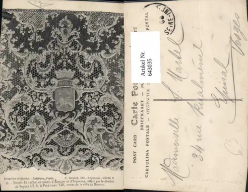 643035,Bayeux Extrait du rochet en points d Alencon et d Argentan France