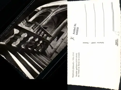 643050,Foto Ak Pezenas Herault Ville d Art Escalier gothique de l Hotel du Baron de Lacoste France