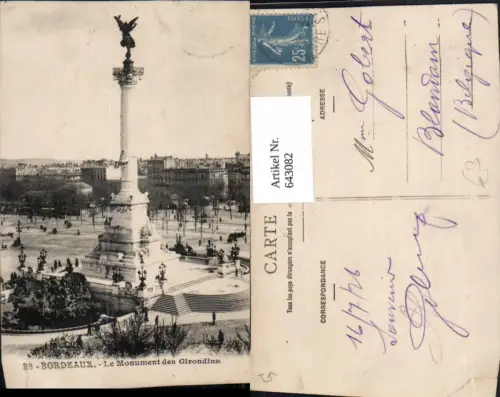 643082,Bordeaux Le Monument des Girondins France