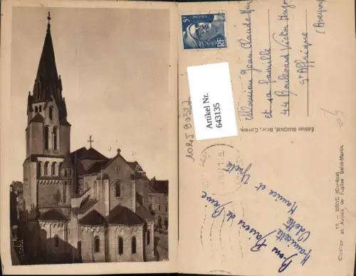 643135,Brive Correze Clocher et Abside de l Eglise Saint-Martin Kirche France