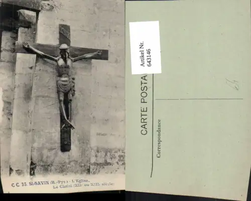 643146,St-Savin L Eglise le Christ Kirche Kreuz France