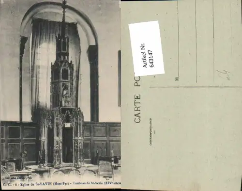 643147,Eglise de St-Savin Htes-Pyr. Tombeau de St-Savin Kirche Innen France