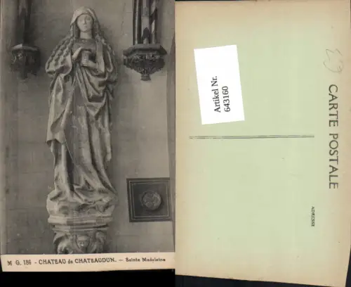 643160,Chateau de Chateaubun Sainte Madeleine Statue France