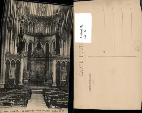 643166,Amiens La Cathedrale Grille du Choeur Kirche Innen France