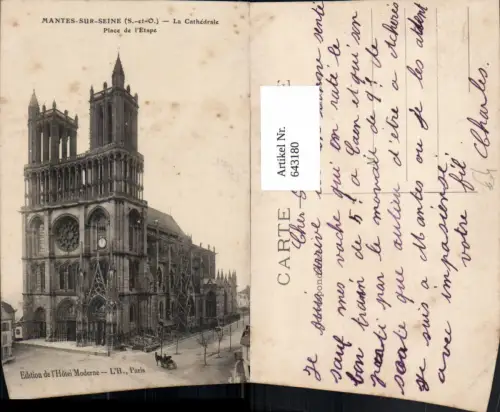 643180,Mantes-sur-Seine La Cathedrale Place de l Etape France