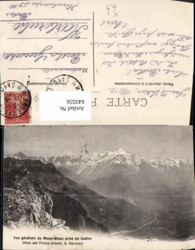 643556,Vue generale du Mont Blanc prise du Saleve Chamonix-Mont-Blanc France