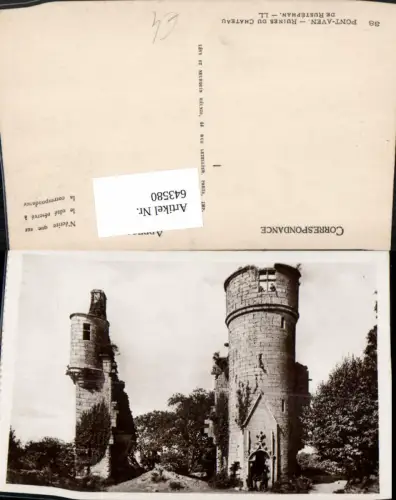 643580,Foto Ak Pont Aven Ruines du Chateau de Rustephan Schloss France